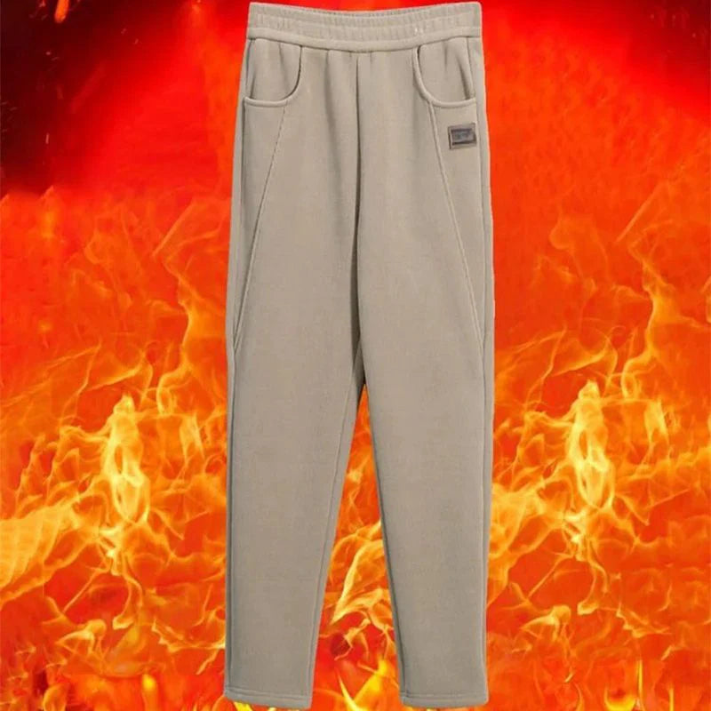 Teplé nohavice s vysokým pásom a vlnenou podšívkou