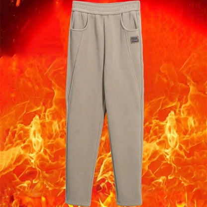 Teplé nohavice s vysokým pásom a vlnenou podšívkou