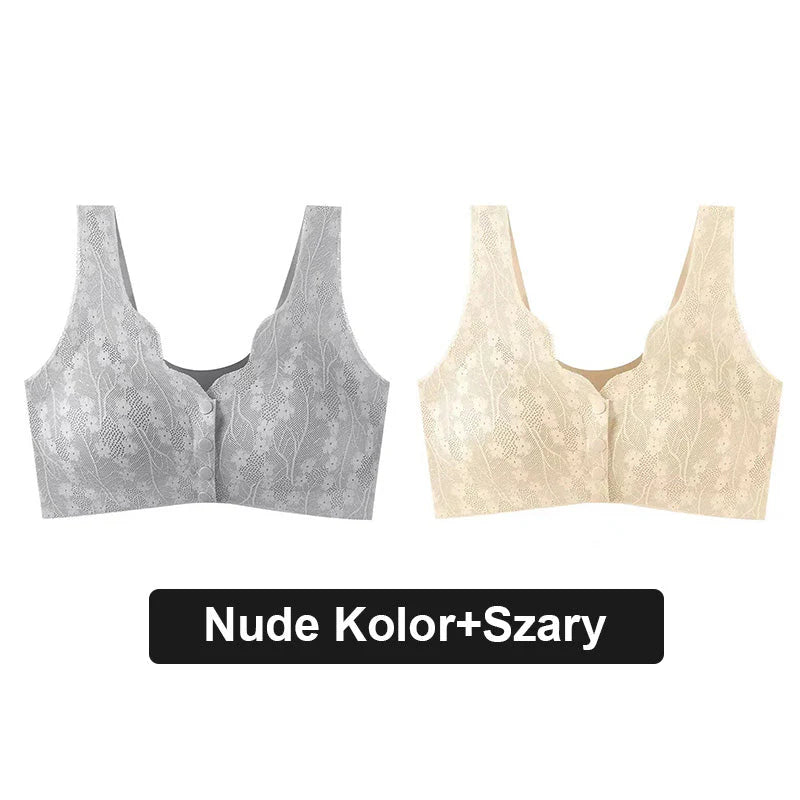 Pohodlná čipkovaná podprsenka na gombíky pre väčšie veľkosti