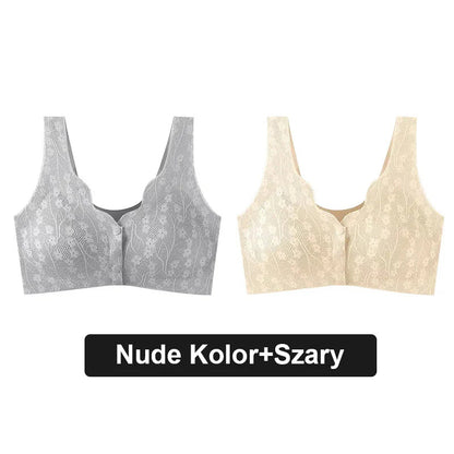 Pohodlná čipkovaná podprsenka na gombíky pre väčšie veľkosti