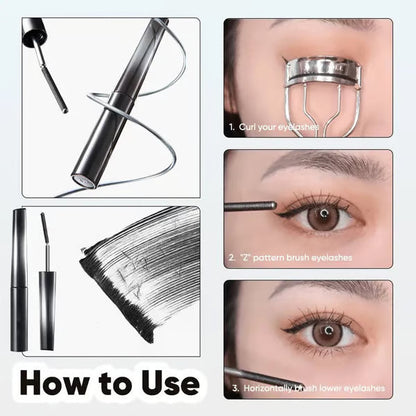24 HR Waterproof 3D Natural Curling & Extension Eyelash Iron Mascara
