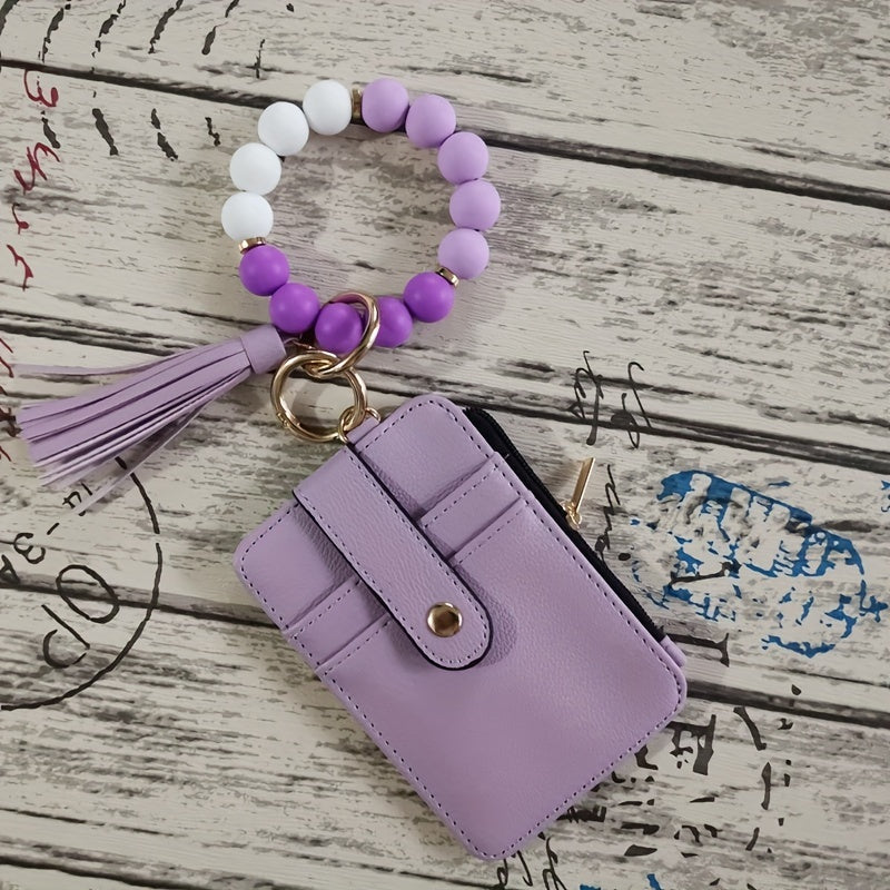 Silikónový držiak na karty s korálkovým náramkom