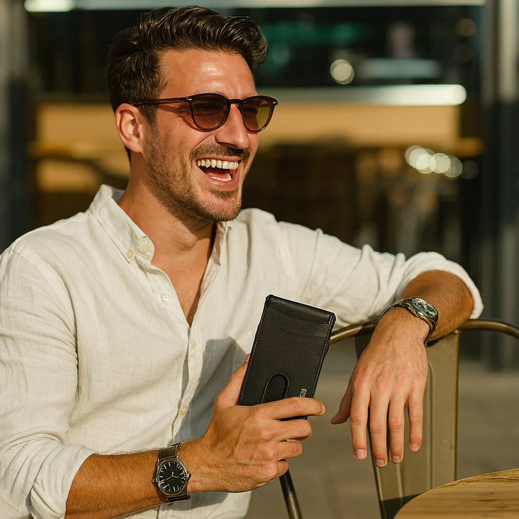 Pánska peňaženka s RFID blokovaním a slotom AirTag – Ručne vyrobená kožená peňaženka s držiakom na karty s rýchlym prístupom a veľkou kapacitou