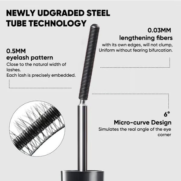 24 HR Waterproof 3D Natural Curling & Extension Eyelash Iron Mascara