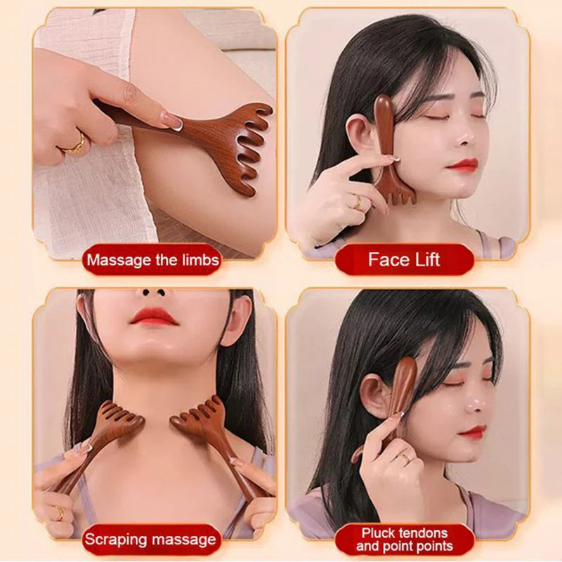 Šesťlaločný energetický masážny hrebeň