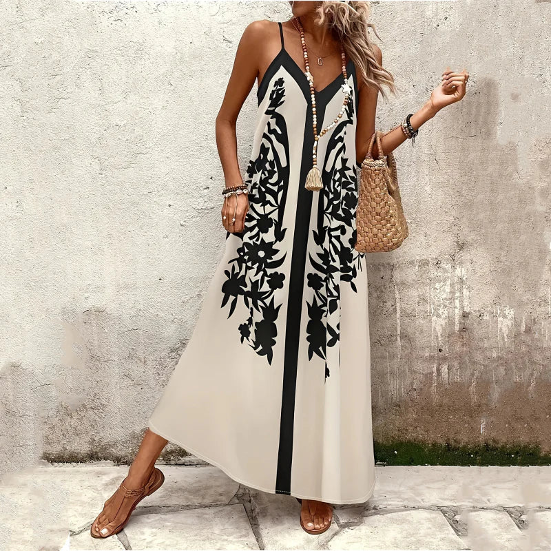 Dlhé, vzdušné maxi šaty s tenkými ramienkami