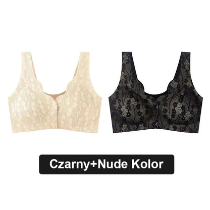 Pohodlná čipkovaná podprsenka na gombíky pre väčšie veľkosti