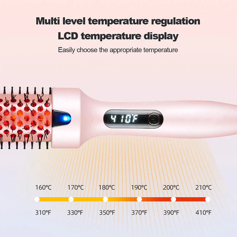 ? 2-in-1 Hair Straightener & Curler – Ionic Anti-Scald Styling Brush with Fast Heating & Adjustable Temperature (Perfect for All Hair Types)