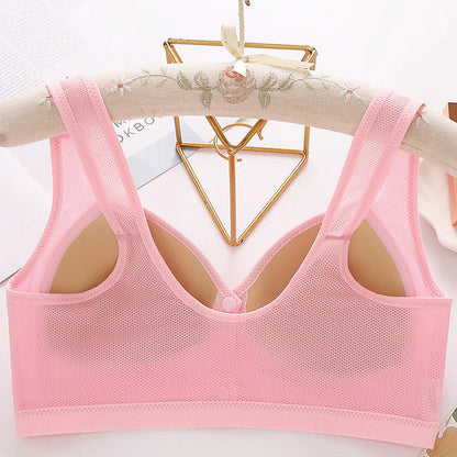 Priedušná bavlnená podprsenka so zapínaním vpredu, príjemná na pokožku