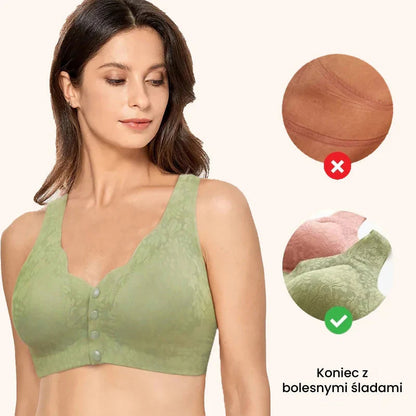 Pohodlná čipkovaná podprsenka na gombíky pre väčšie veľkosti