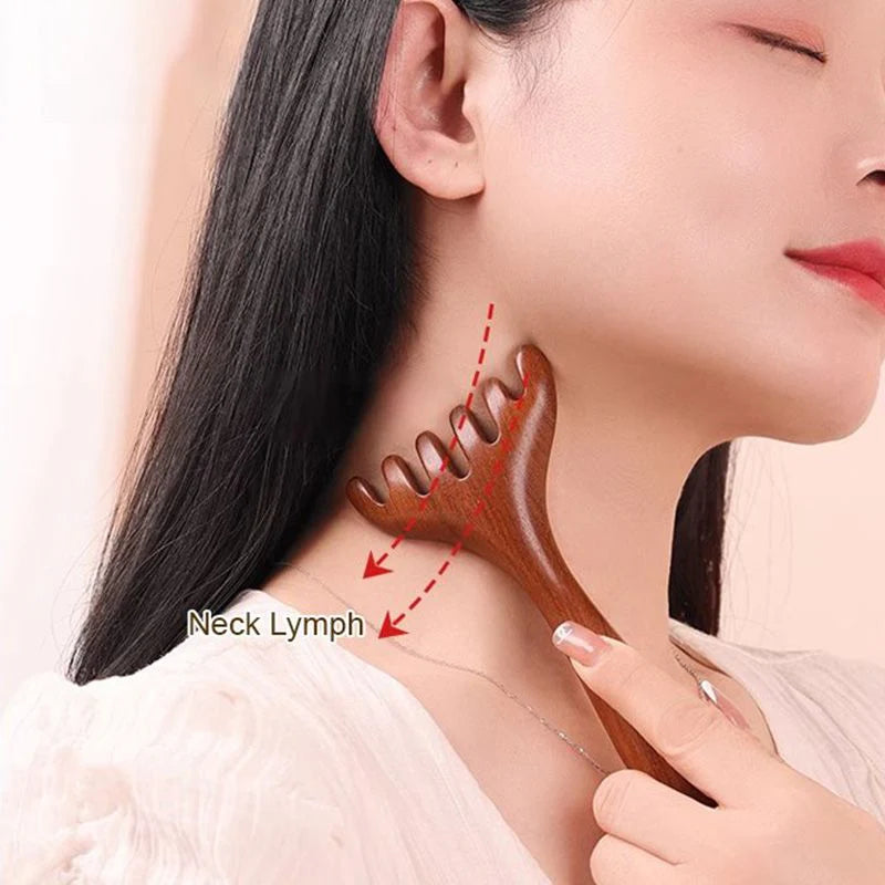 Šesťlaločný energetický masážny hrebeň