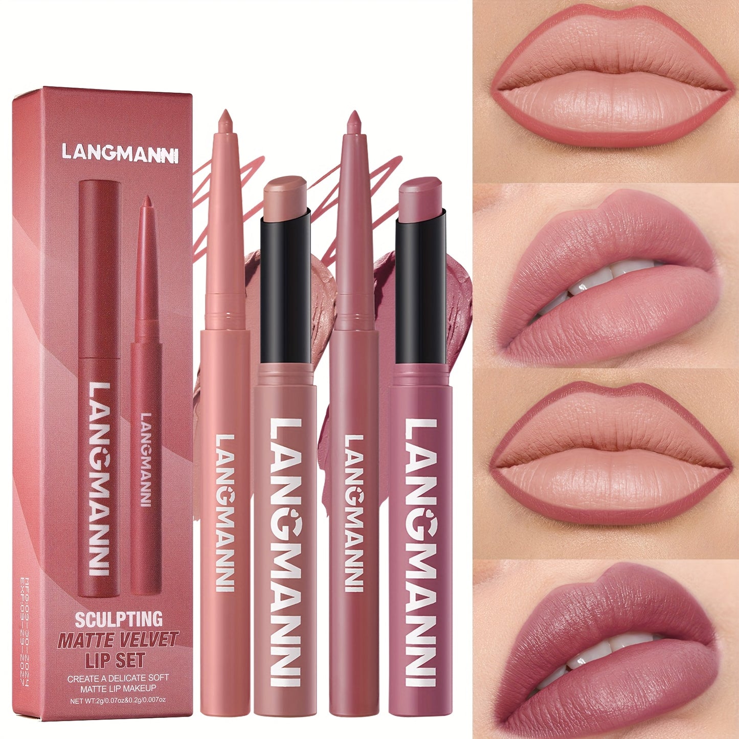 Dvanásťfarebný šikmý rotujúci matný rúž