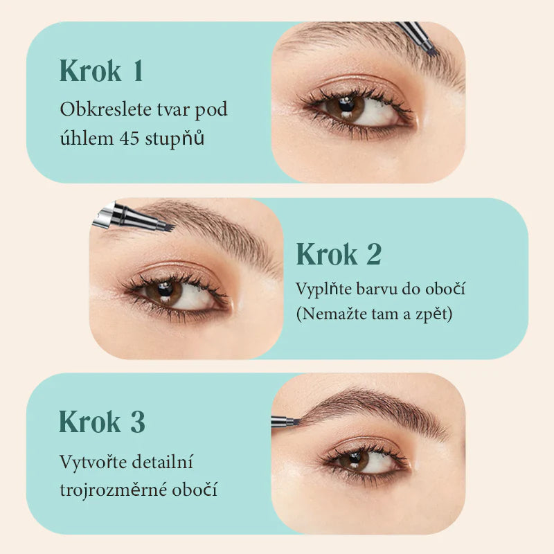 Viacúčelová ceruzka na obočie so 4 hrotmi (2 ks)
