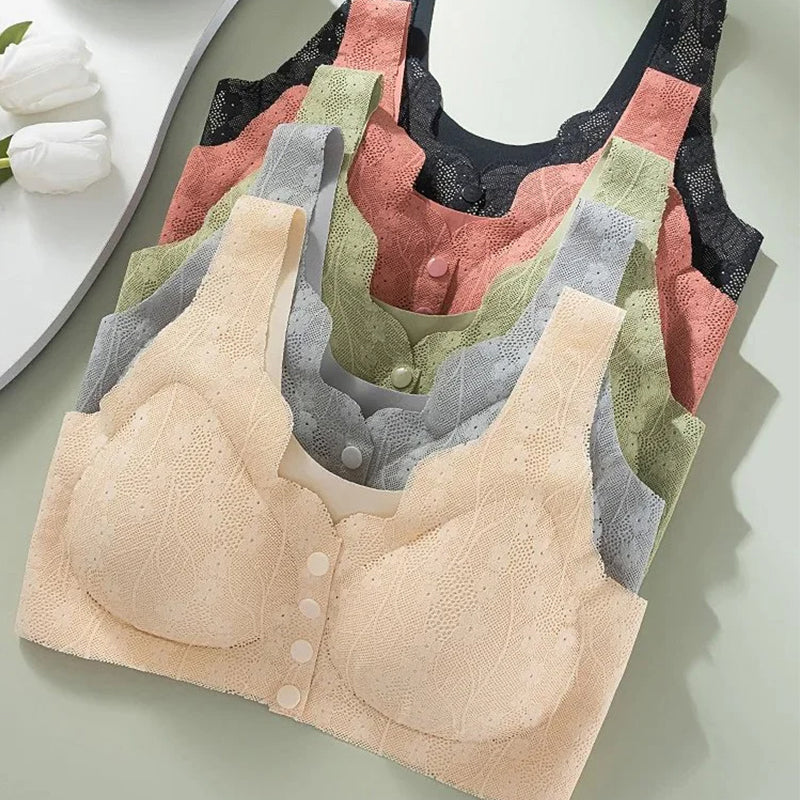 Pohodlná čipkovaná podprsenka na gombíky pre väčšie veľkosti