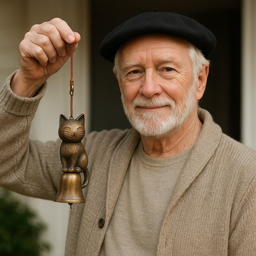 ? Kézzel készített macska szélcsengő vintage stílusban