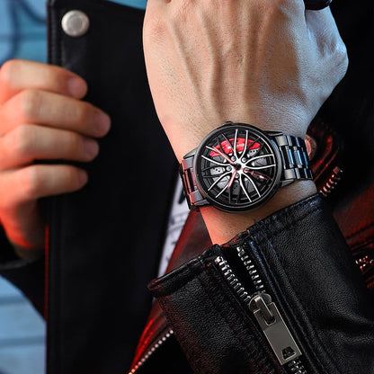 Darčekové hodinky - perfektné elegantné s pretekárskym volantom - kde je čas vzácny