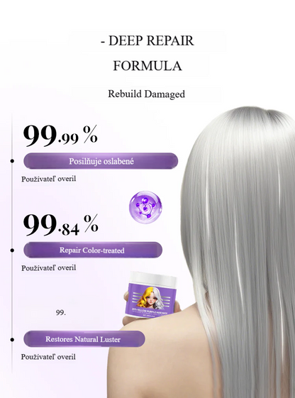 【🔥Horúci predaj🔥】Fialová maska na blond vlasy – opravuje poškodené vlasy, vyživuje a chráni ich, posilňuje proti vypadávaniu, obnovuje lesk a chráni farbu